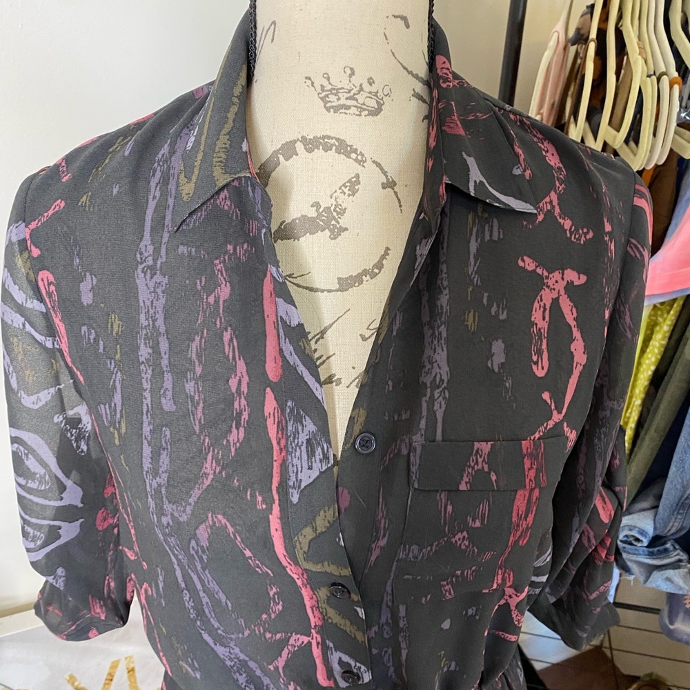 Purple button down maxi dress - Picture 3 of 4